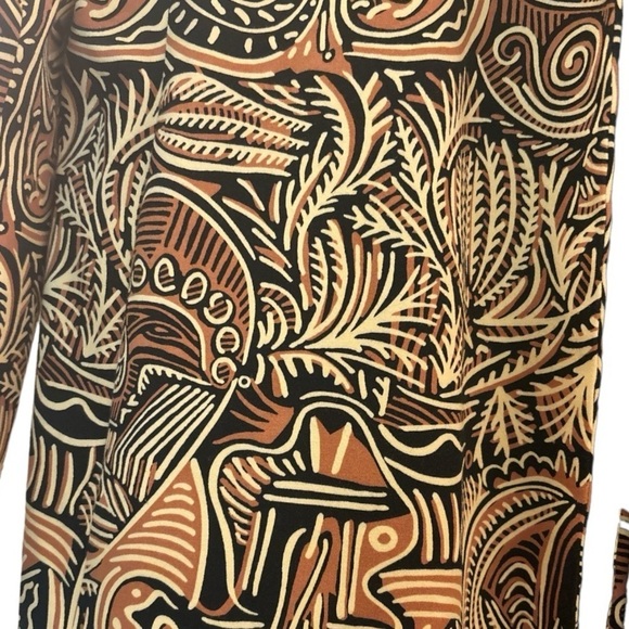 LINDA ALLARD ELLEN TRACY, long blazer, 14, retro 70s 80s era, abstract print. - Picture 4 of 10